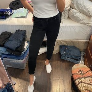 PAIGE Black Cropped Skinny Jeans